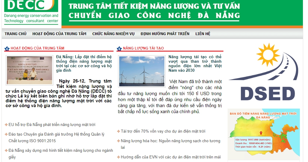 Thông báo về Bản đồ tiềm năng năng lượng mặt trời tại Đà Nẵng